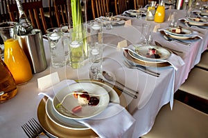 tableware and table decorations at celebrations