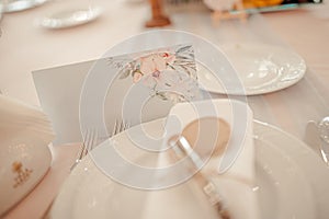 Tableware on a wedding table