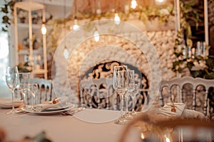 Tableware on a wedding table