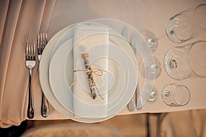 Tableware on a wedding table