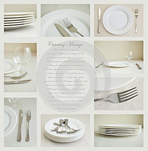 Tableware with white dishes