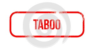 Taboo - red grunge rubber, stamp