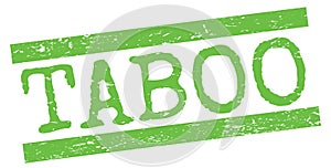 TABOO text on green lines stamp sign