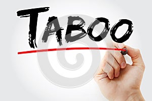 Taboo text with marker