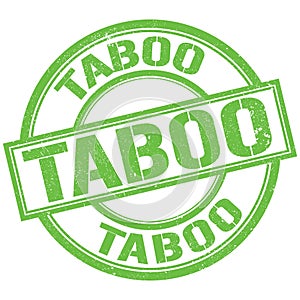 TABOO text written on green stamp sign