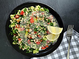 Tabouleh with bulgur and parsley