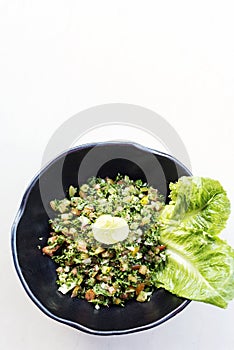 Tabouleh traditional lebanese middle eastern salad bowl meze sta