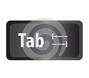 TABTab computer key button on white background. flat style. Tab button symbol. Tab key sign