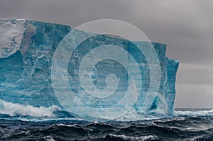 Tabular Iceberg in rough seas