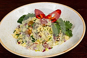 Tabule with herbs photo