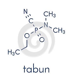 Tabun nerve agent molecule chemical weapon. Skeletal formula.