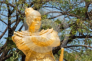Tachileik, Myanmar - Feb 26 2015: Statue of King Bayint Naung(Bayinnaung). He was king of Toungoo Dynasty of Burma.