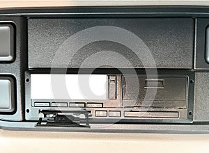 Tachograph is a control device installed on board vehicles with mockup