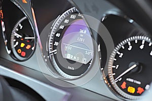 Tachometer on dashboard