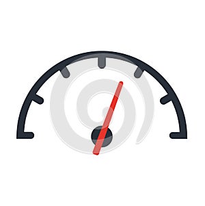 The tachometer, speedometer and indicator icon