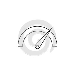 Tachometer, speedometer, indicator and performance line icon. Fast speed sign logo. Vector