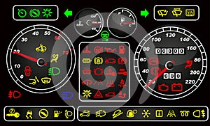 Tachometers and dashboard icons