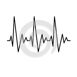 Tachycardia linear illustration on white background