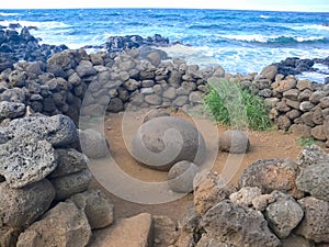Tachyllite tuff stones, material from which the statues of Easter Island were made