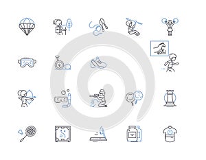 Tackle line icons collection. Intercept, Block, Grab, Hijack, Cover, Stop, Clash vector and linear illustration. Wrestle