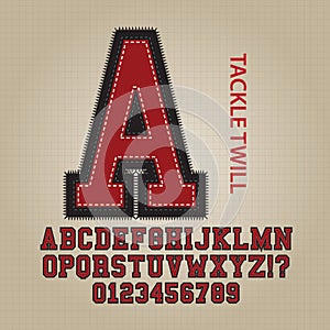 Tackle Twill Alphabet and Numbers Vector