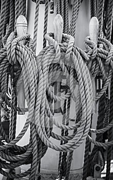 tackles of a sailing vessel photo