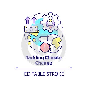 Tackling climate change concept icon