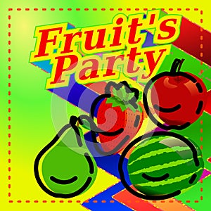 Tacky Vintage Fruit Party with Various Color