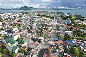 Tacloban City, Leyte, Philippines - Aerial of downtown Tacloban and the San Juanico Strait photo