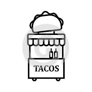 Taco cart outline icon