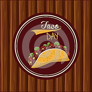 Taco day mexican food cartoon