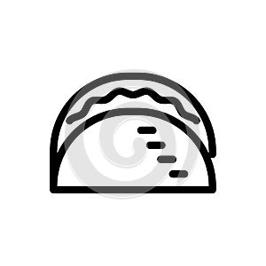 Taco Fast Food icon outline vector. isolated on white background