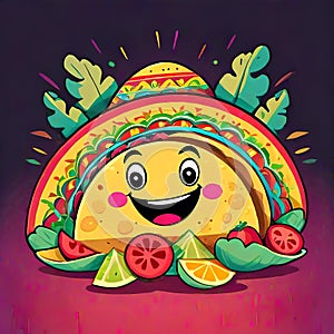 Taco food mexican meal comedy happy character