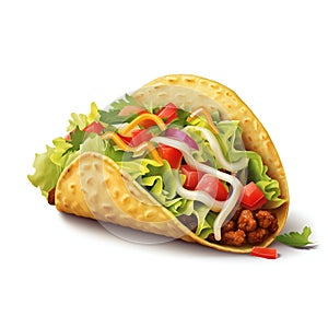 Taco Isolated on White Background. Generative ai