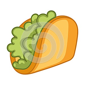 Taco Mexican fast food icon sketch Vector