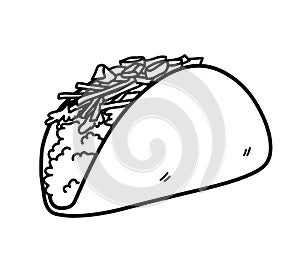 Taco Mexican Food Doodle