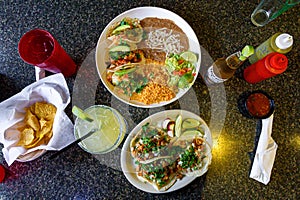Taco Plate and Classic Margarita