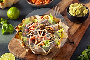 Taco Salad in a Tortilla Bowl