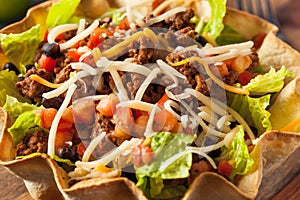 Taco Salad in a Tortilla Bowl