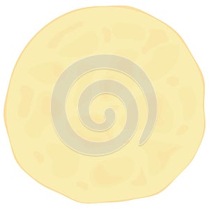 Taco, Tortilla or Pancake, Crepe Isolated Illustration