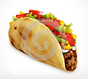 Taco, vector icon