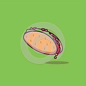 Taco Vector Icon Illustration. Fast Food Collection. food Cartoon Style Suitable for Web Landing Page, Banner, Sticker, Background