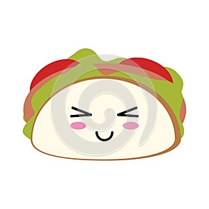 Tacon mexican food kawaii cartoon