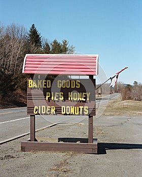 Taconic Orchards sign, near Hudson, New York