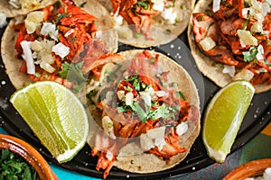 Tacos al pastor, mexican taco, street food in mexico city