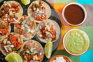 Tacos al pastor, mexican taco, street food in mexico city