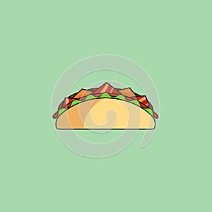 Tacos and burrito, shaurma line icon