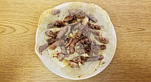 Tacos de tripitas - tortillas with beef tripe or chunchulo - Mexican food