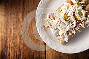 Tacos Dorados Closeup Flatlay photo