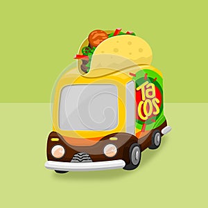 tacos truck vector illustration